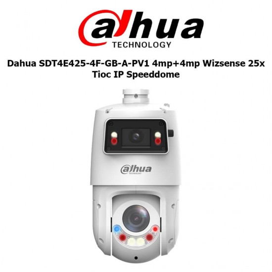 Dahua SDT4E425-4F-GB-A-PV1 4MP+4MP 25x zoom TiOC çift lens PTZ speed dome güvenlik kamerası
